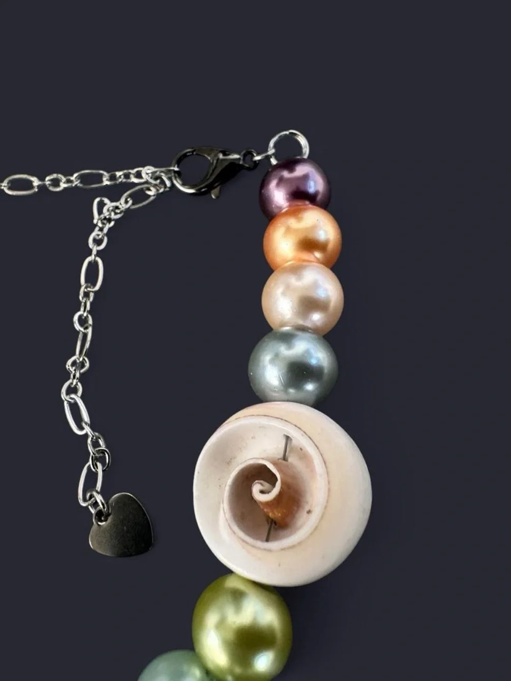 Glass Pearls & Conch Shell Bead Anklet